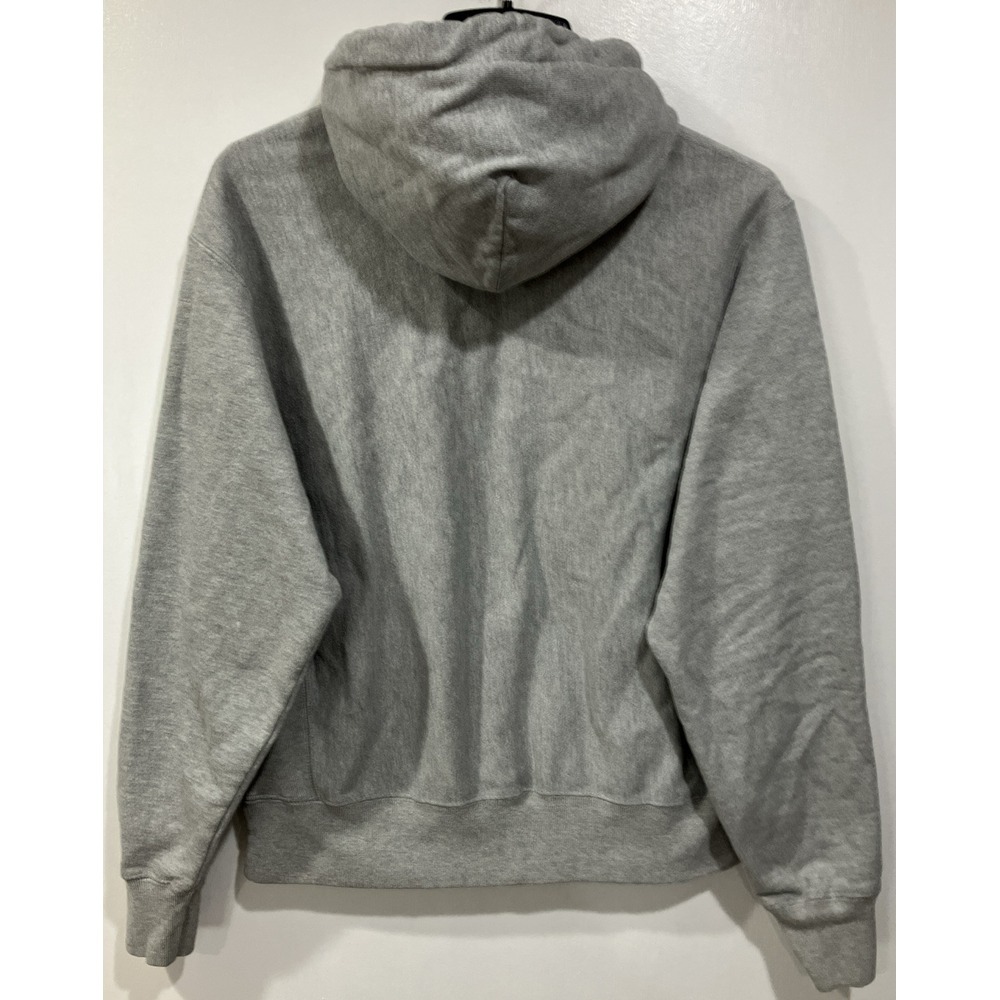 Champion Reverse Weave MICHIGAN Hoodie Medium Embroidered Patch Logo Y2K Gray - Picture 6 of 8